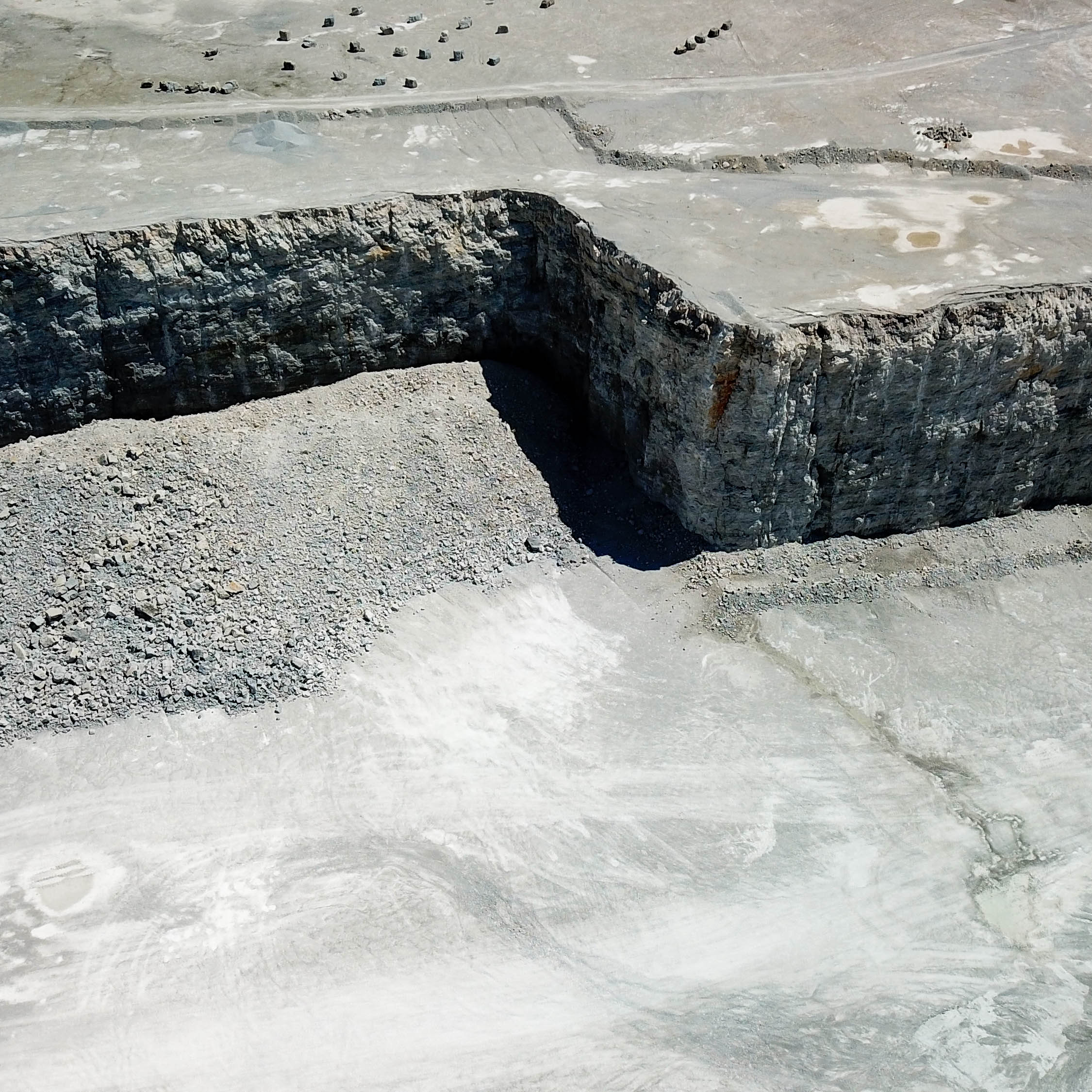 A sheer rock wall