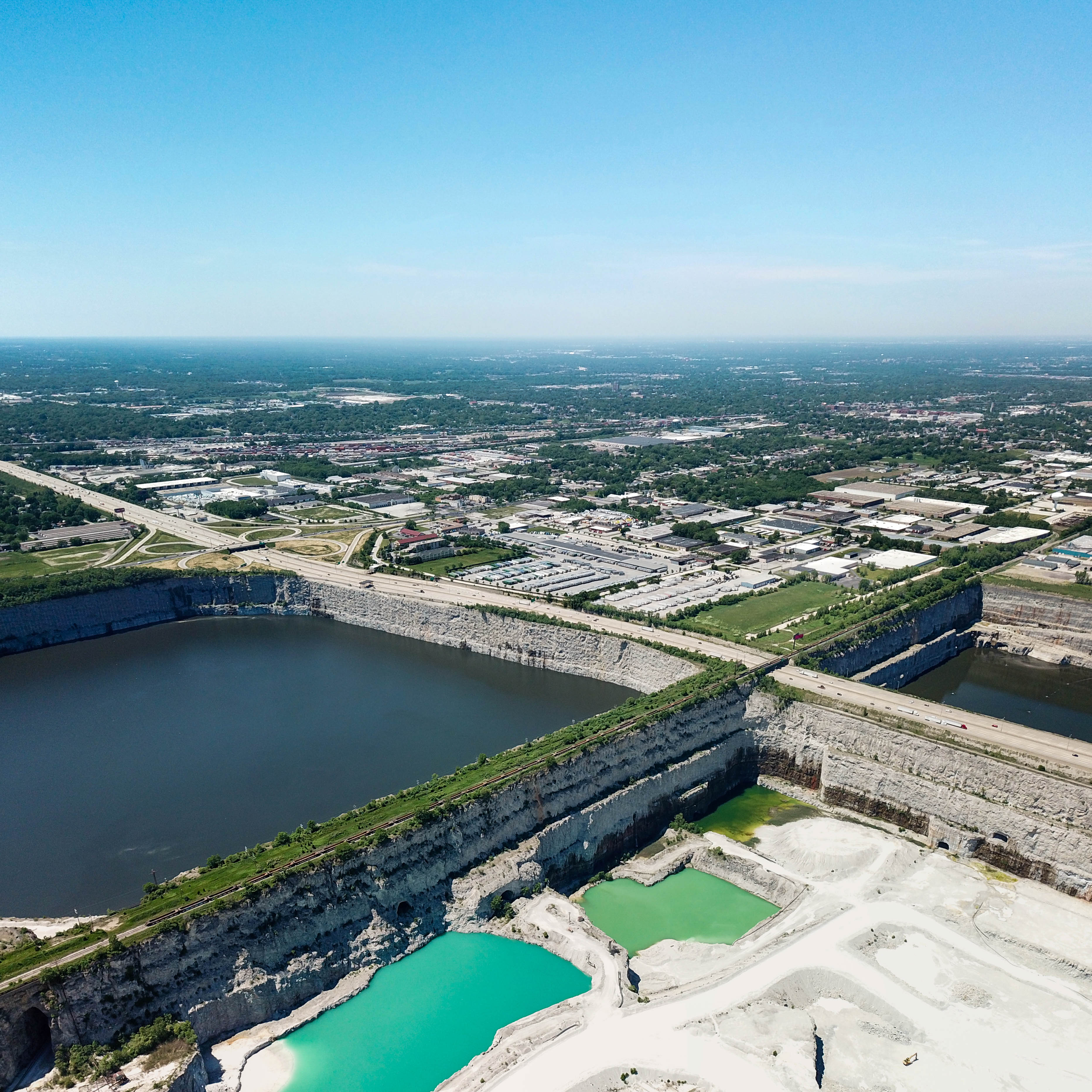 Part of the quarry, converted to a reservoir, supplies 8 billion gal of storm-water storage for the metro area