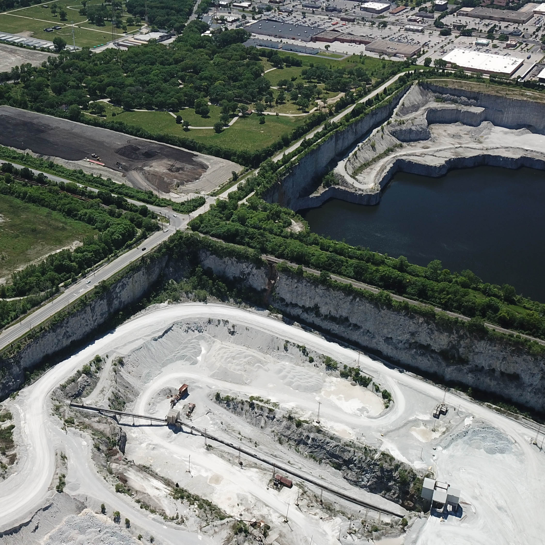 A BNSF rail line also runs through the quarry